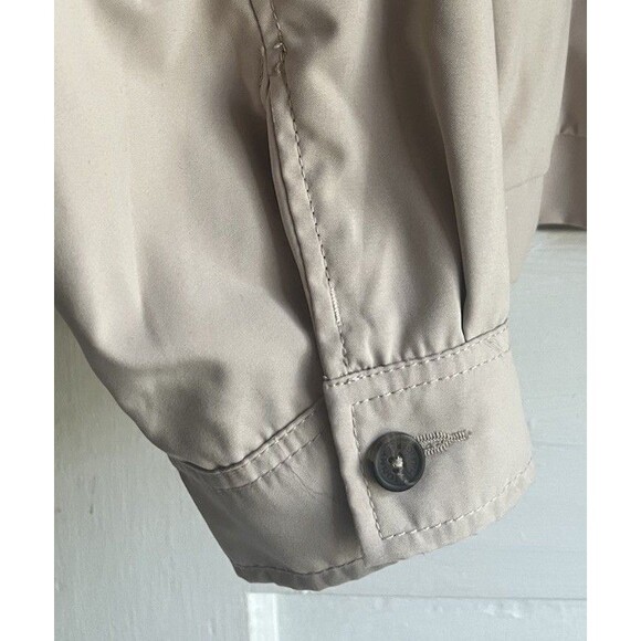 Tommy Hilfiger Men's Vintage Bomber Beige Collared Zip Up Buttons Pockets Size L - Picture 3 of 14